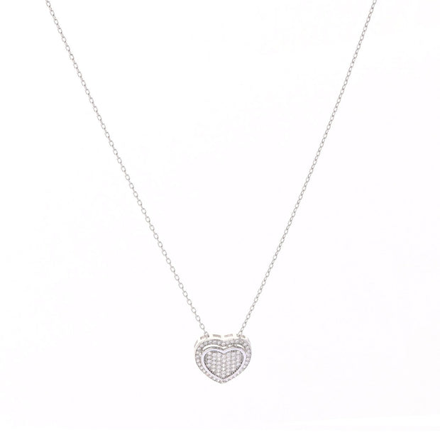 Collier en forme de cœur avec zircones