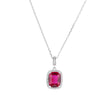 Collier rectangulaire avec pierre de couleur