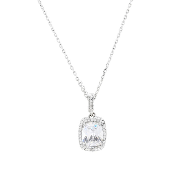 Collier rectangulaire avec pierre de couleur