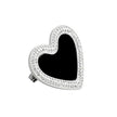 Broche en acier cœur dans brillant