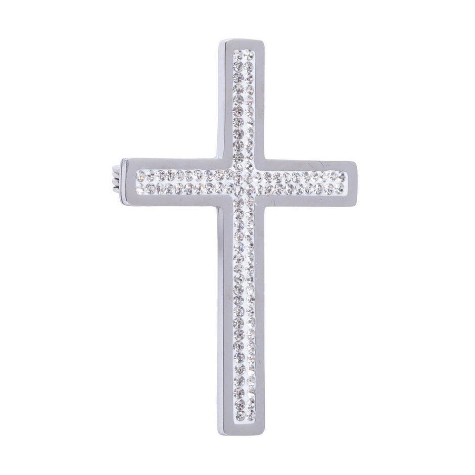 Épingle avec croix et zircones