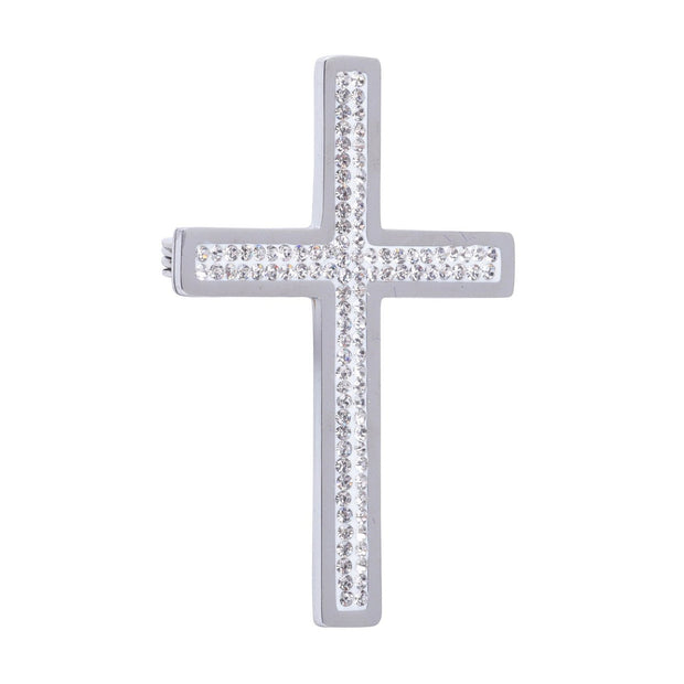 Épingle avec croix et zircones