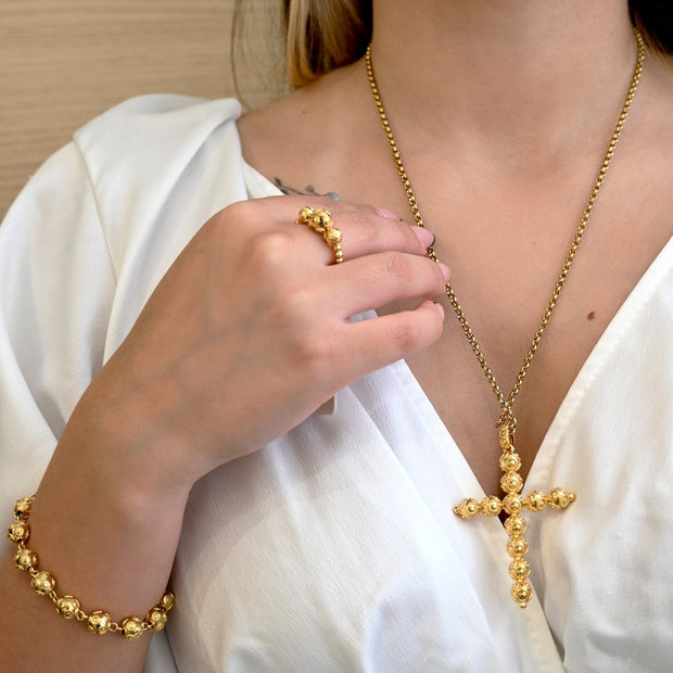 Collier semi précieuse bolas de viana croiser