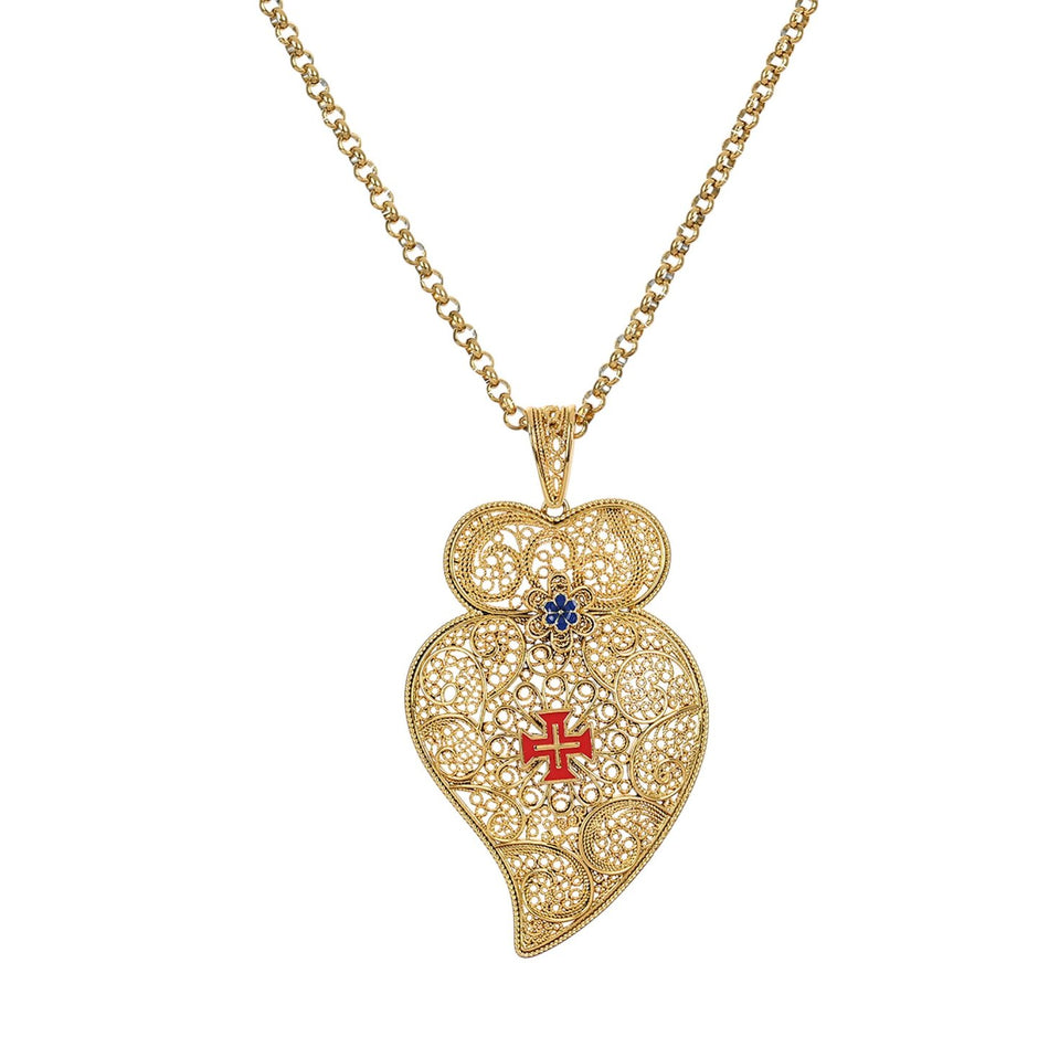 Collier traditionnel coração de viana avec croix