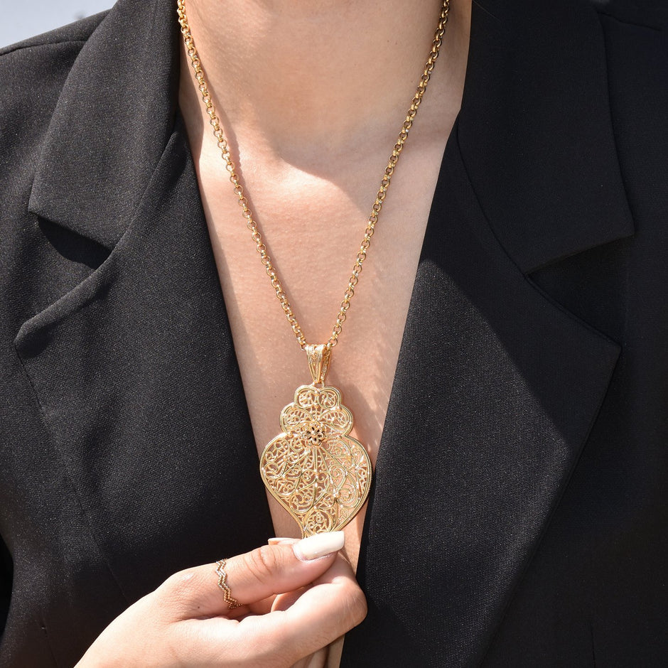 Collier filigrane coração de viana traditionnel