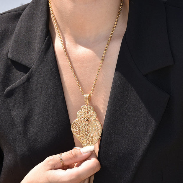 Collier filigrane coração de viana traditionnel