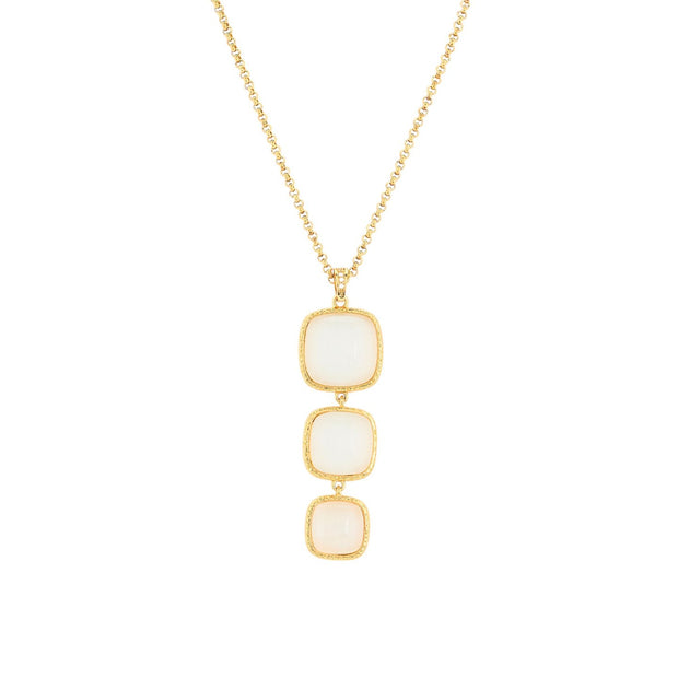Collier 3 pierres carrées