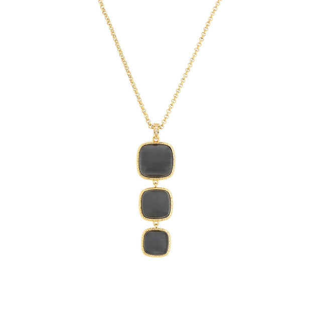 Collier 3 pierres carrées