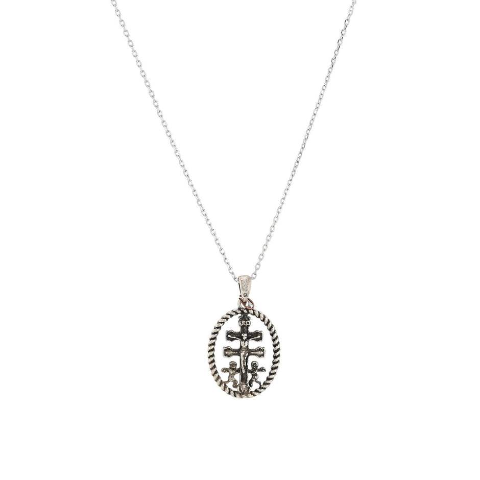 Collier semi précieuses cruz de caravaca