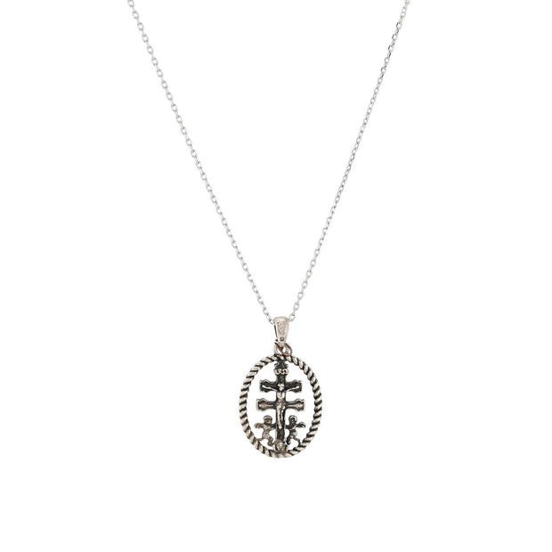 Collier semi précieuses cruz de caravaca