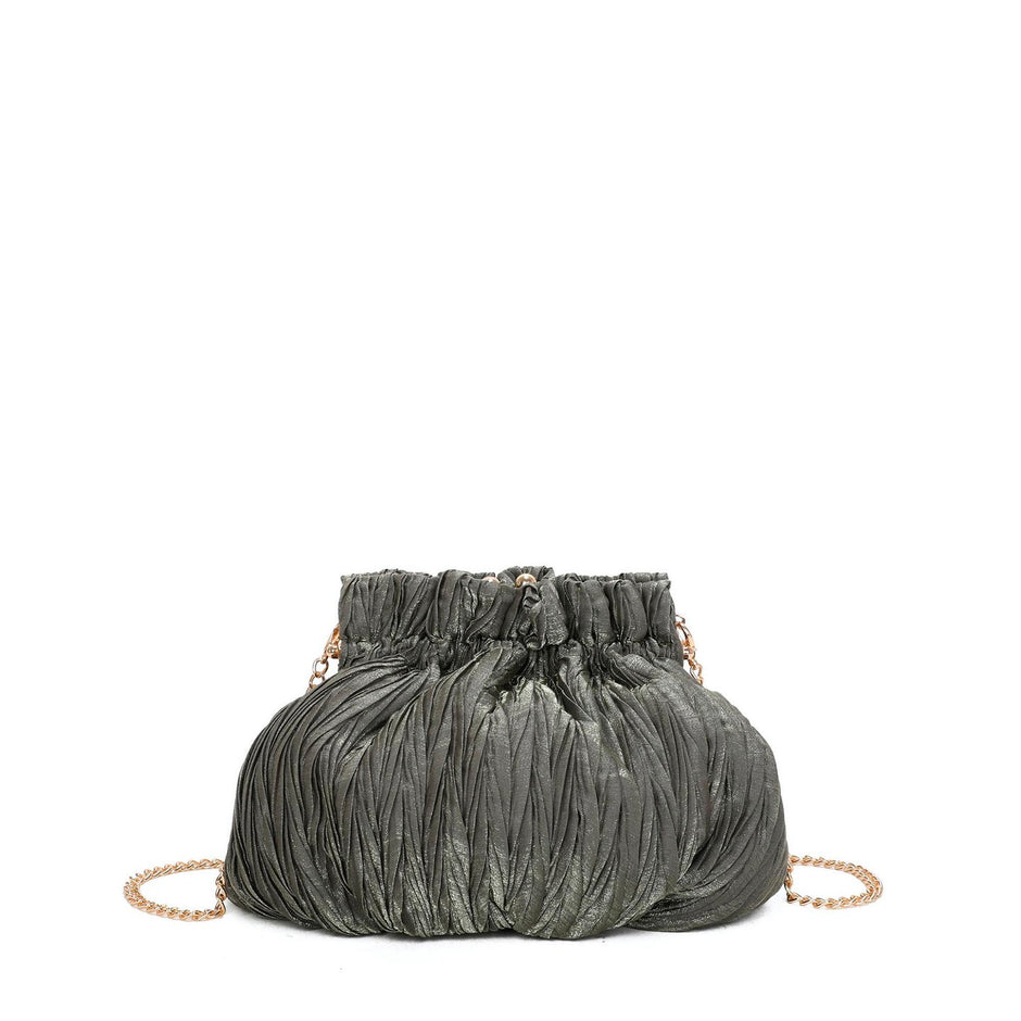 Sac de fête en tissu pailleté avec fermeture à pression