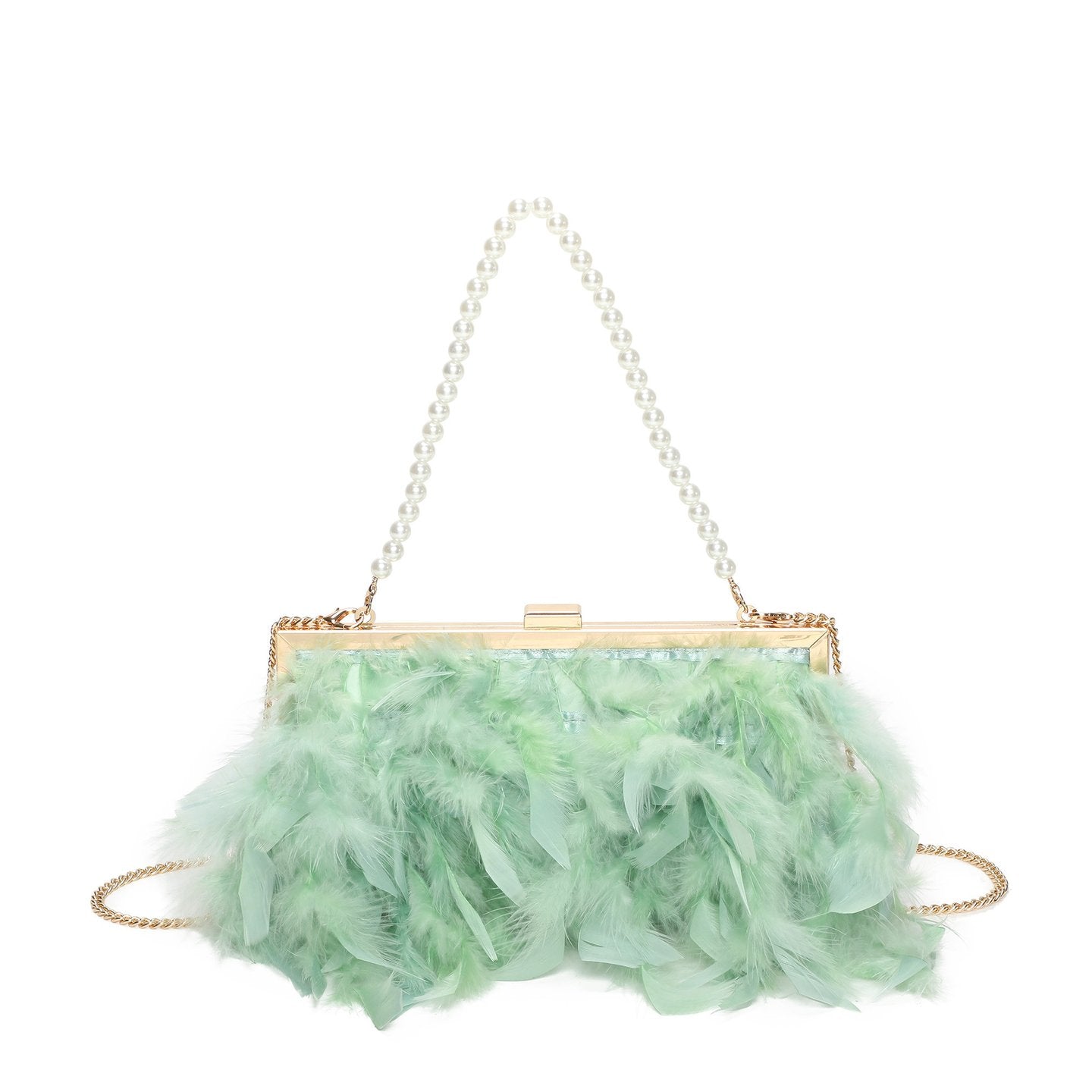 Pochette femme avec plumes