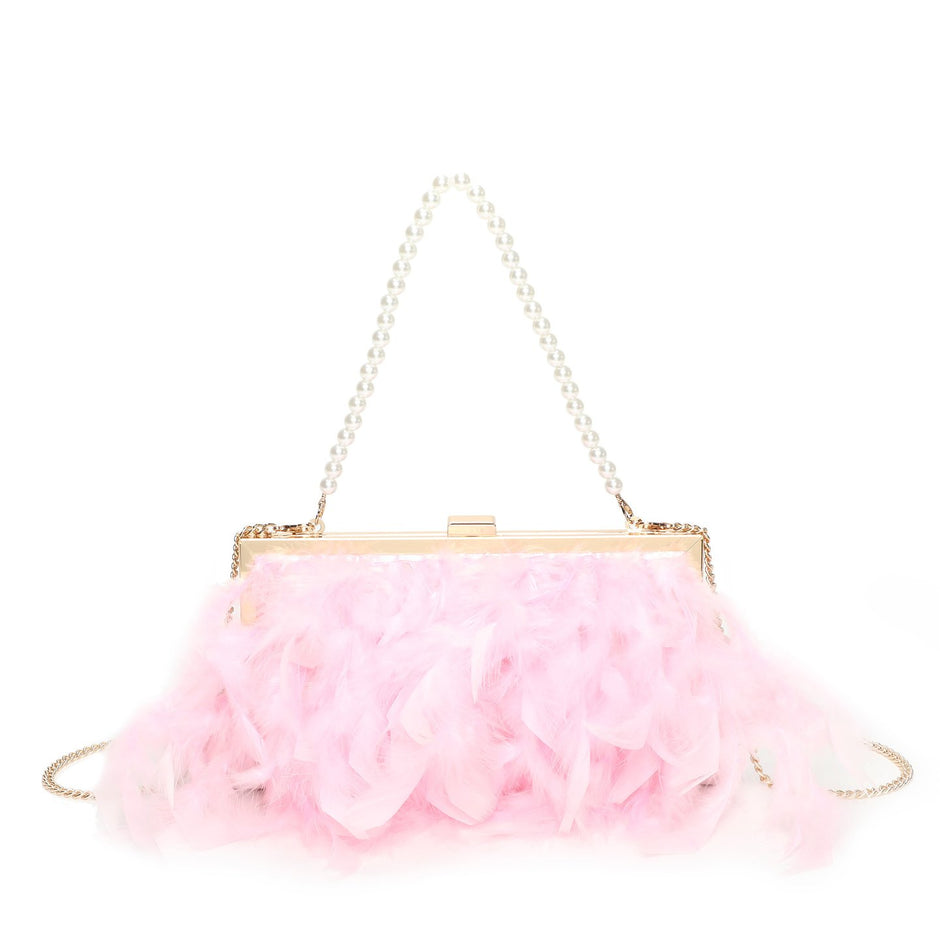 Pochette femme avec plumes