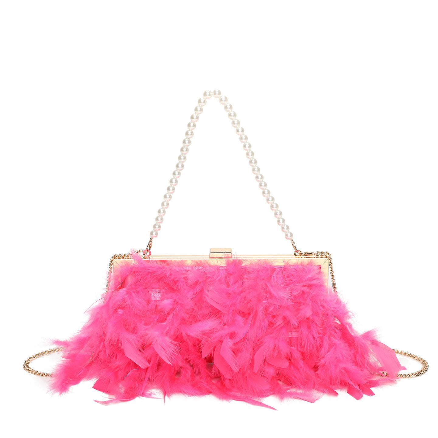 Pochette femme avec plumes