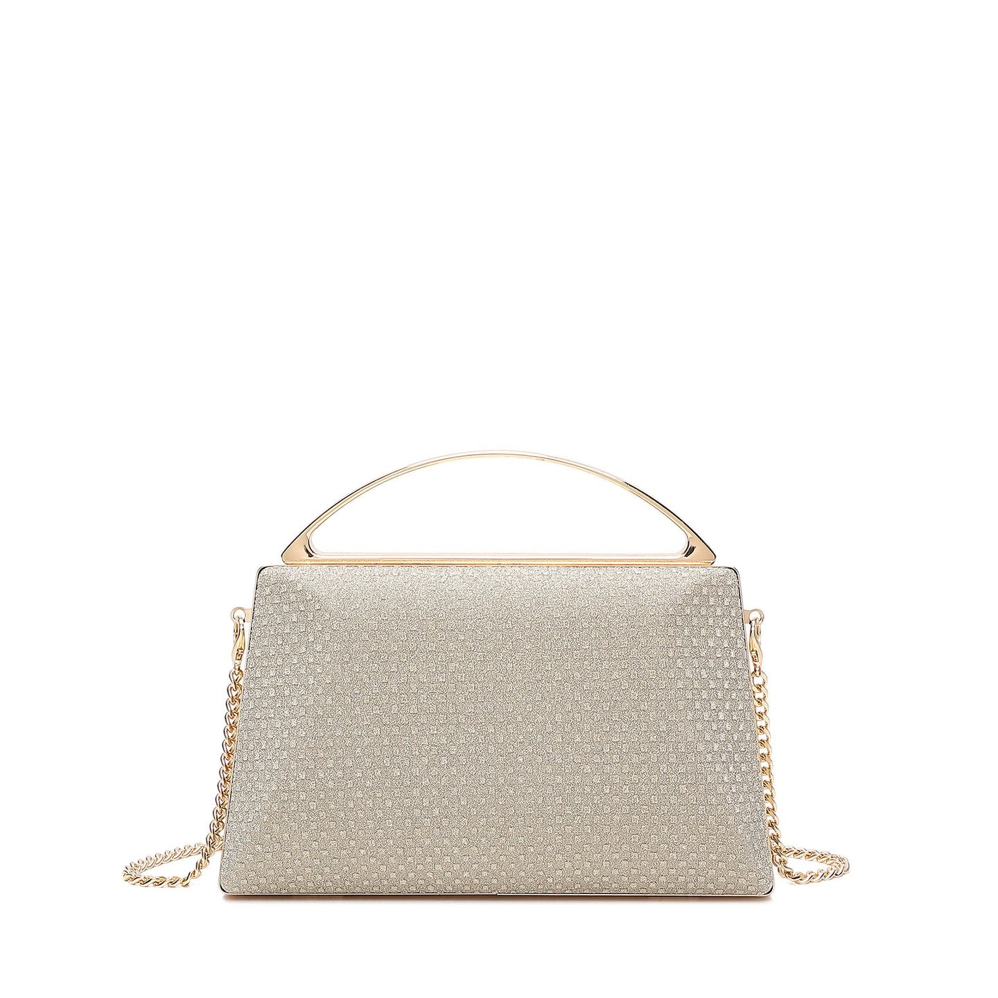 Pochette femme avec poignée dorée