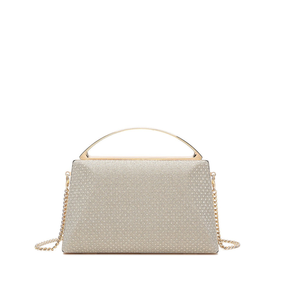 Pochette femme avec poignée dorée