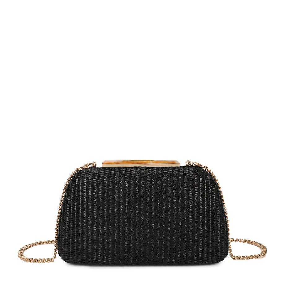 Pochette femme en raphia
