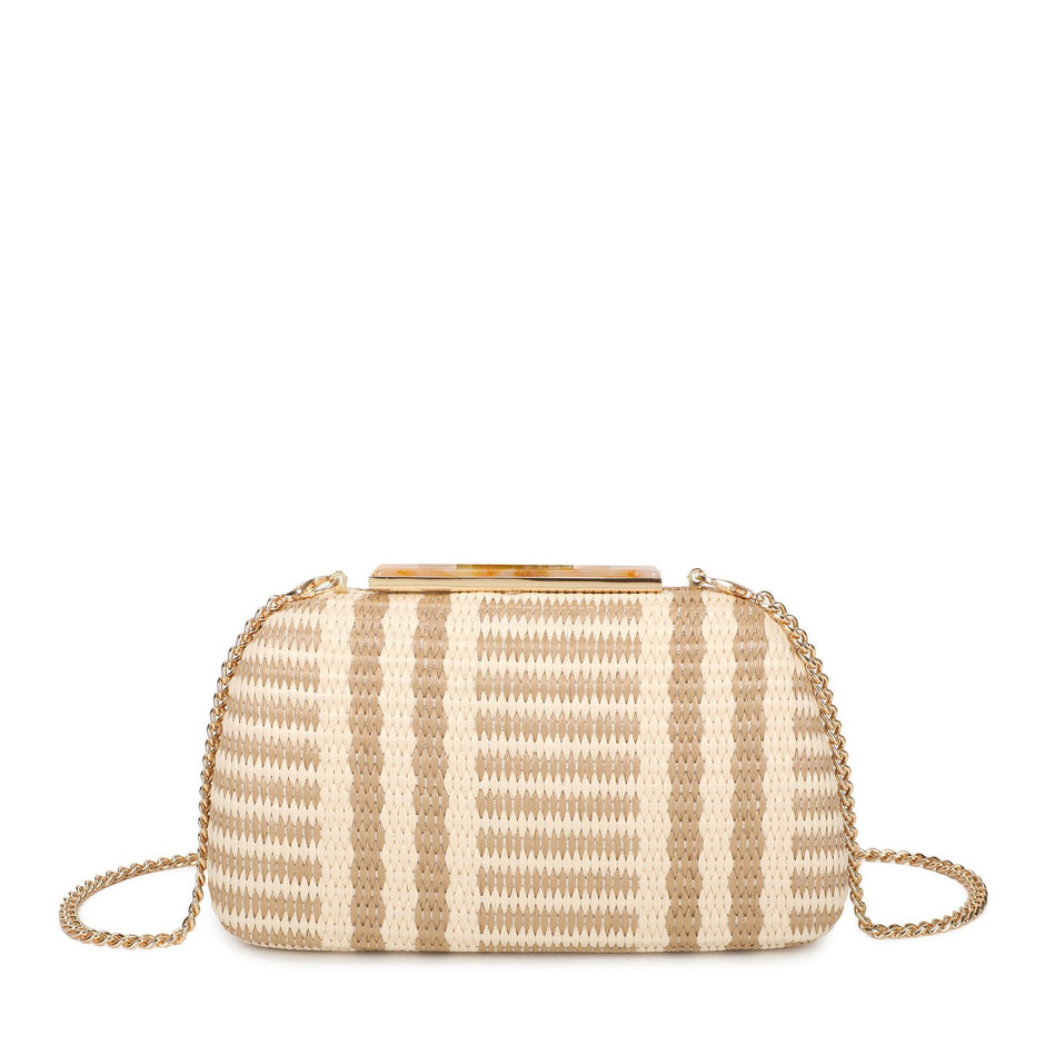 Pochette femme en raphia