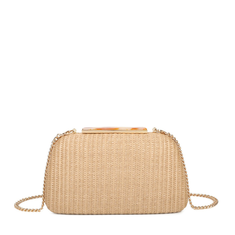 Pochette femme en raphia