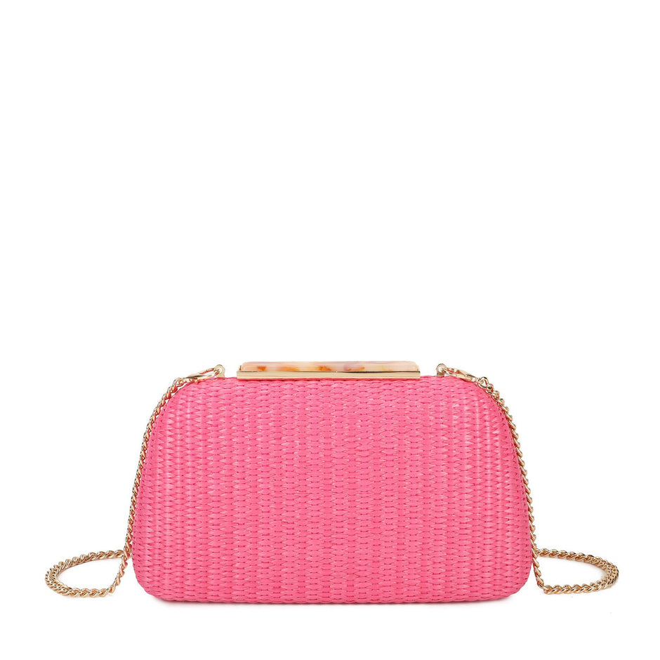 Pochette femme en raphia