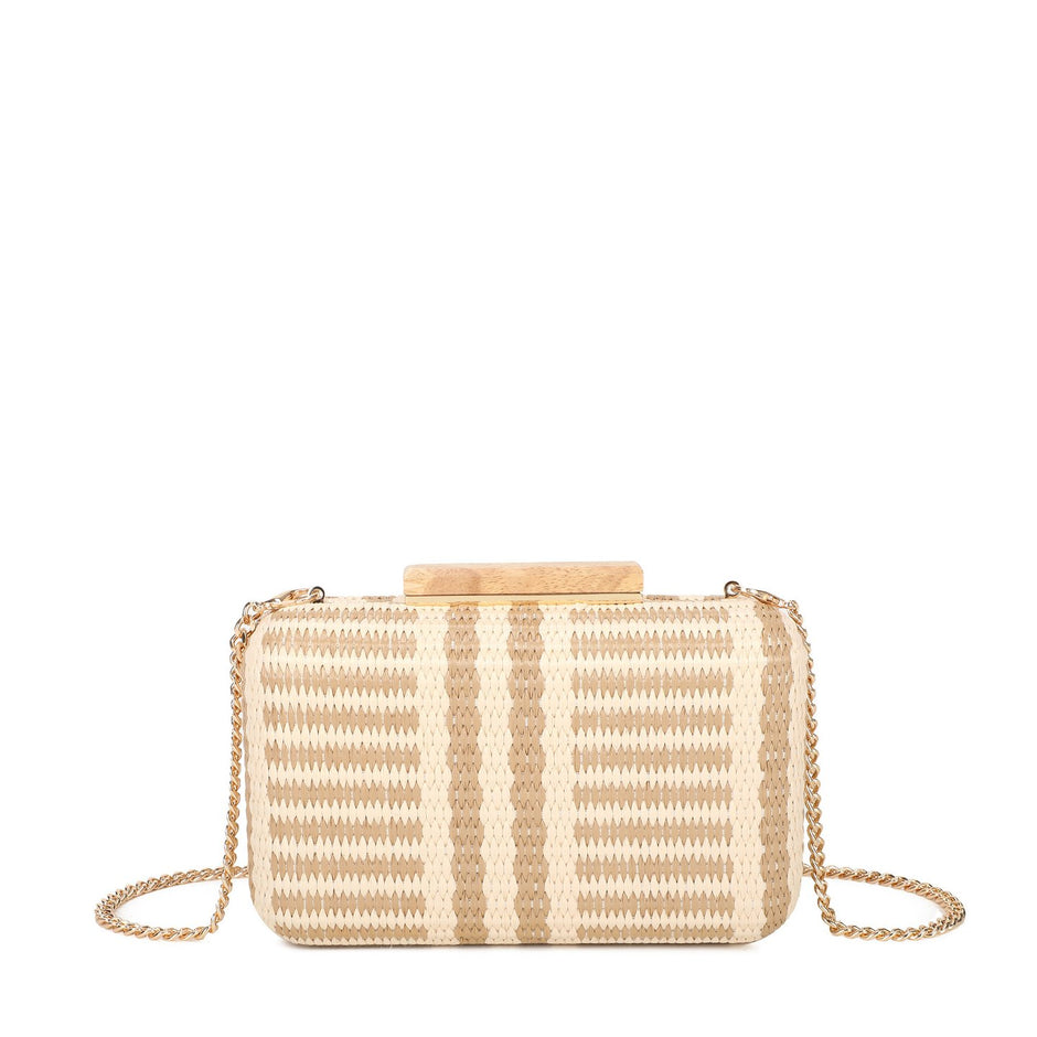 Pochette femme en raphia