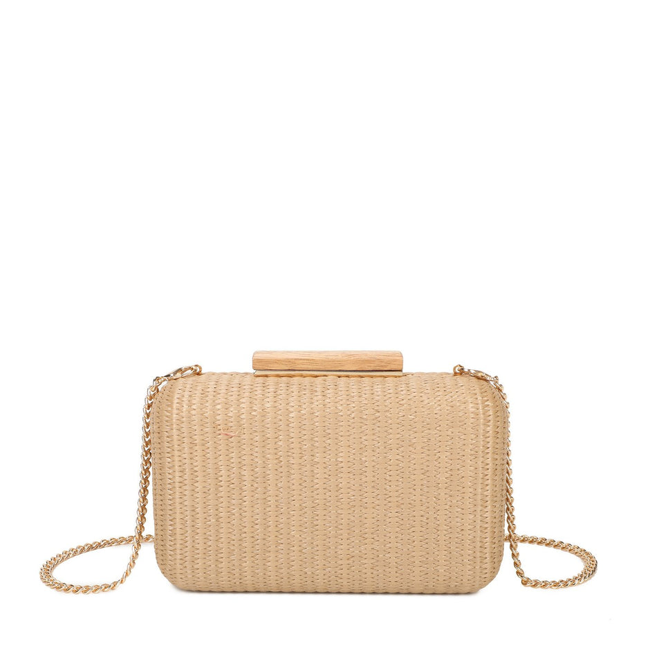 Pochette femme en raphia