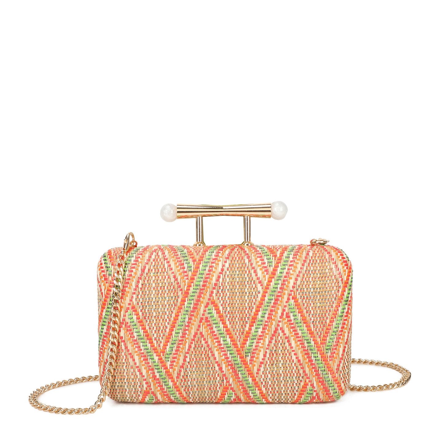 Pochette femme en raphia