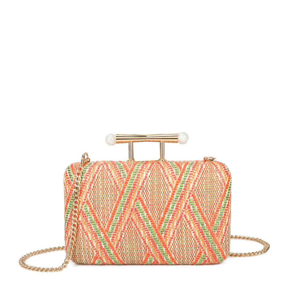 Pochette femme en raphia