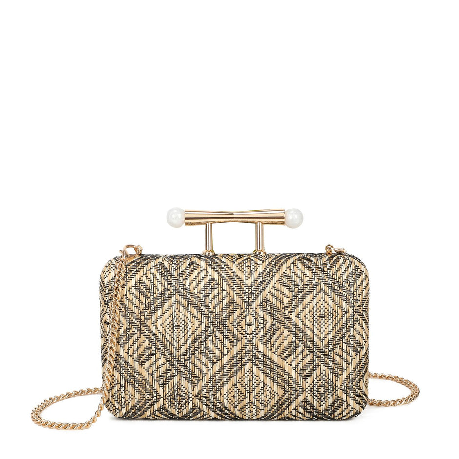 Pochette femme en raphia