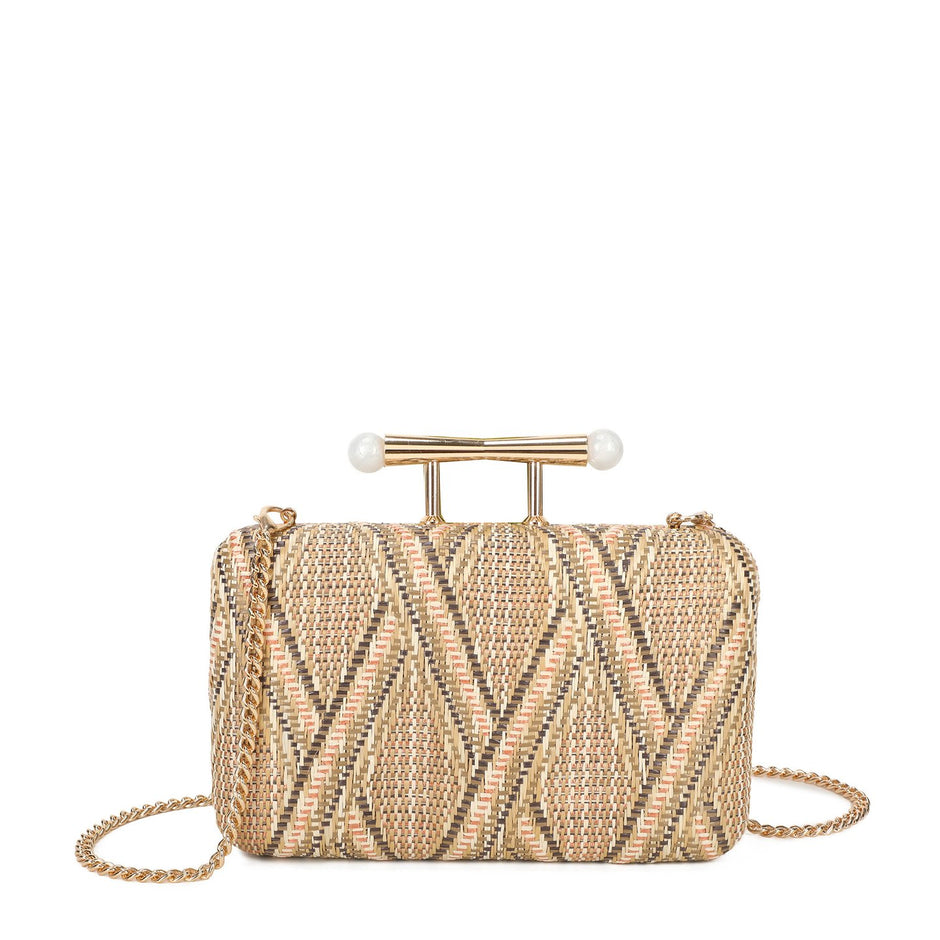 Pochette femme en raphia