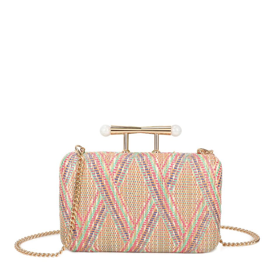Pochette femme en raphia