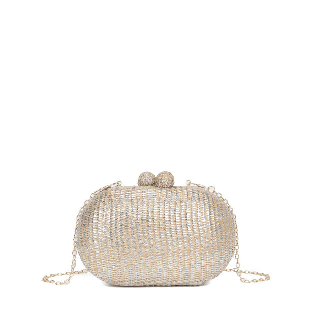 Pochette femme en raphia