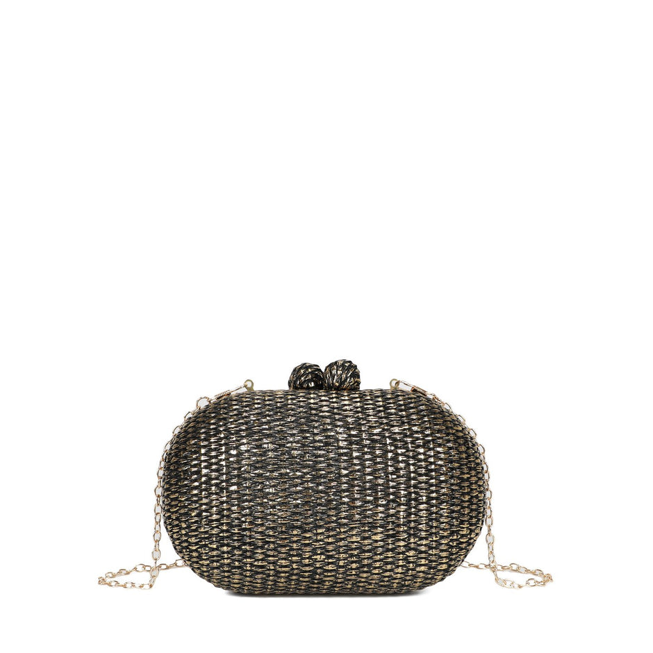 Pochette femme en raphia