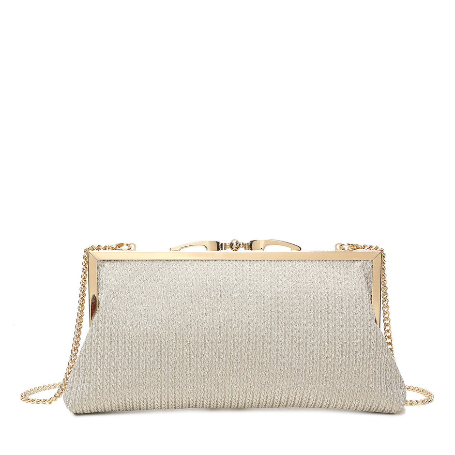Pochette femme en tissu brillant