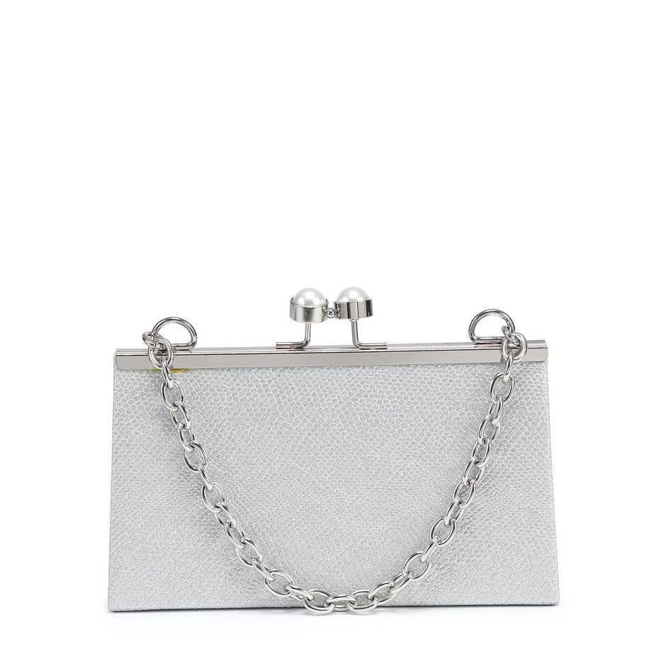 Pochette femme en tissu brillant