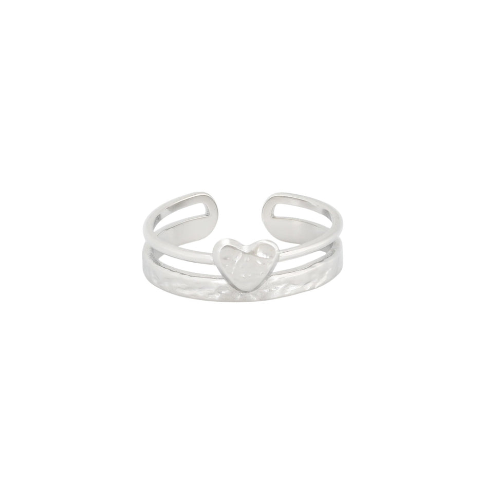 Bague alba réglable coeur R026
