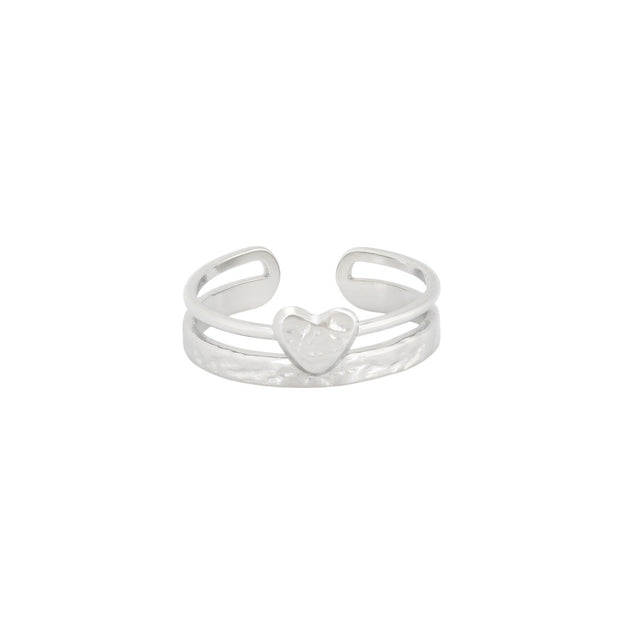 Bague alba réglable coeur R026