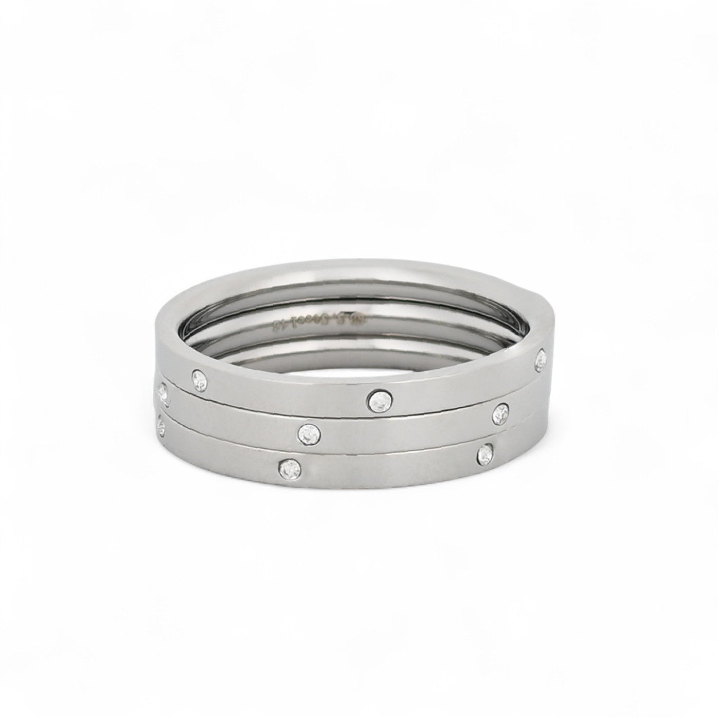 Triple bague alba en acier inoxydable R04_3