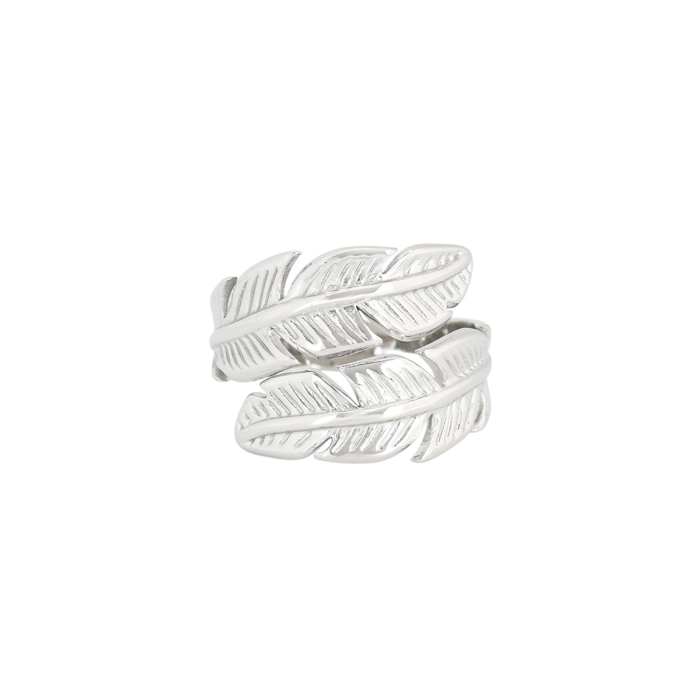 Bague alba ajustable avec deux feuilles R040