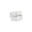 Bague alba ajustable avec deux feuilles R040