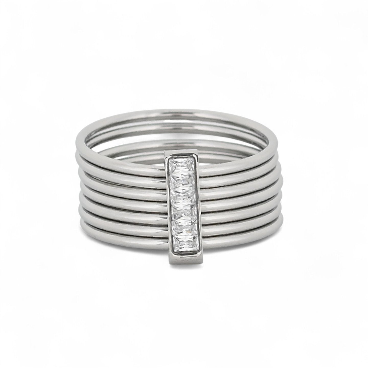 Bague Esmée acier cercles