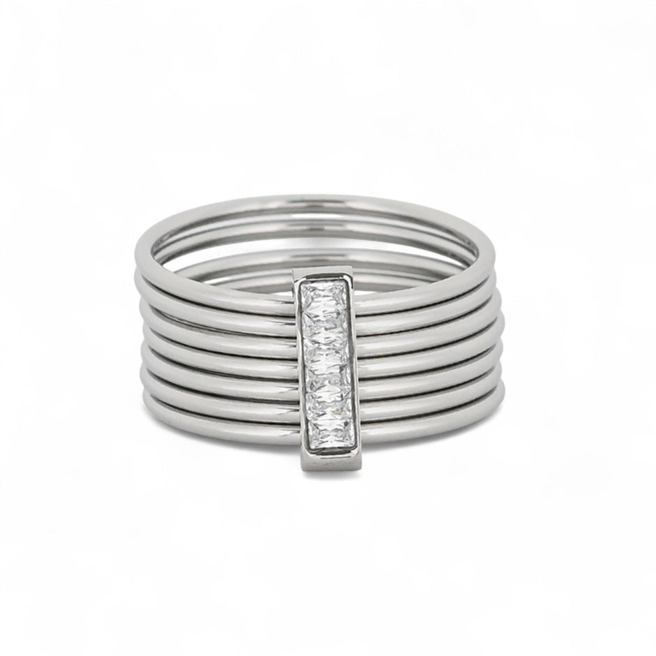 Bague Esmée acier cercles