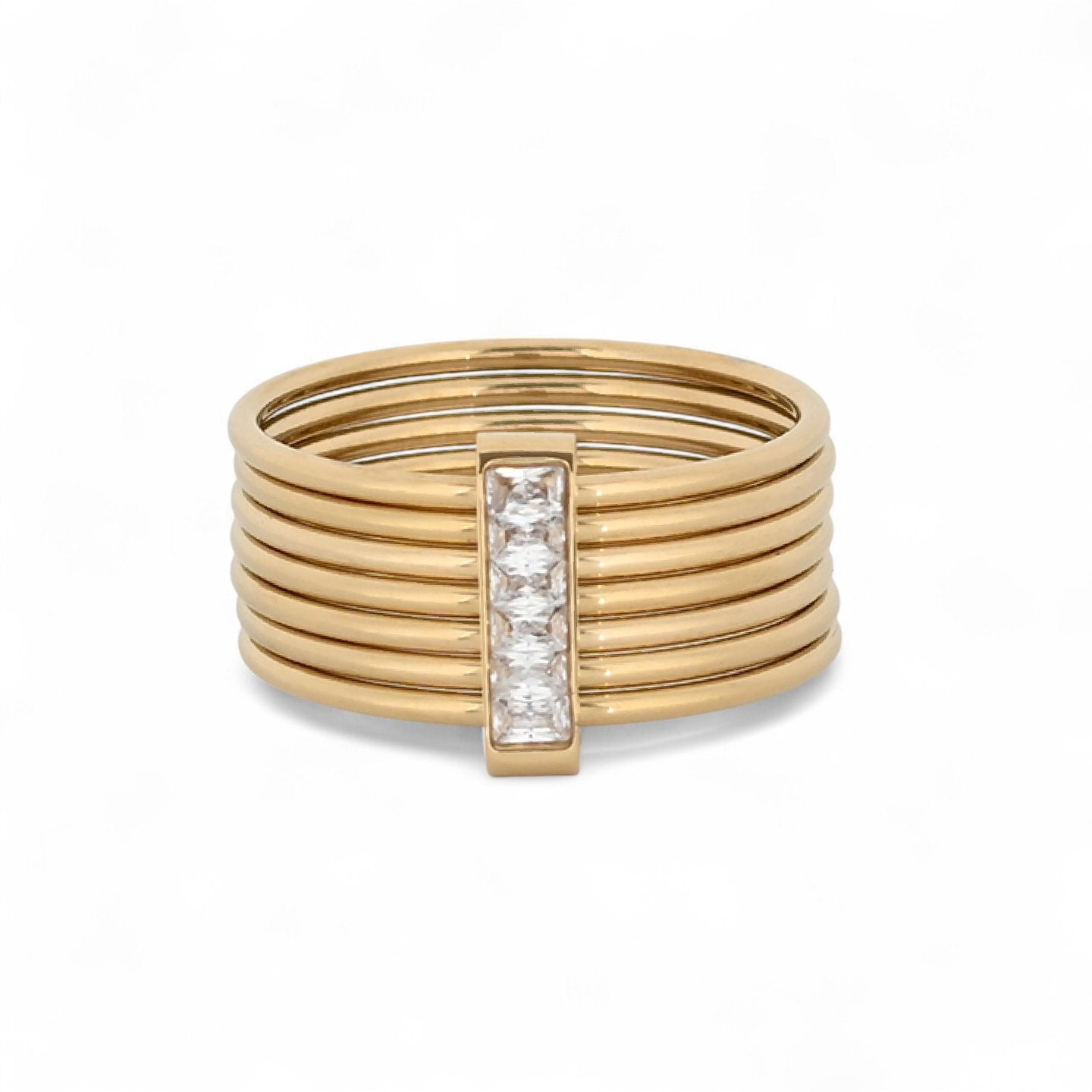 Bague Esmée acier cercles