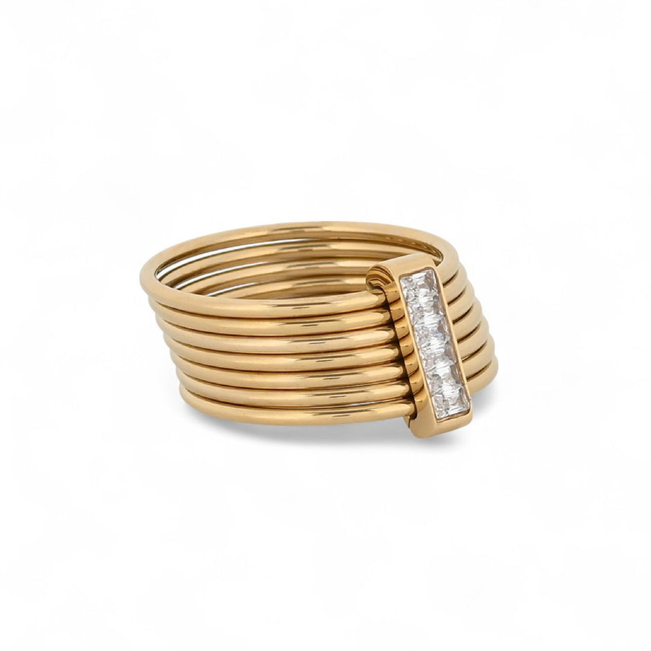 Bague Esmée acier cercles