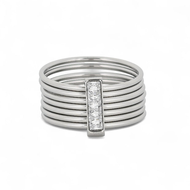 Bague Esmée acier cercles