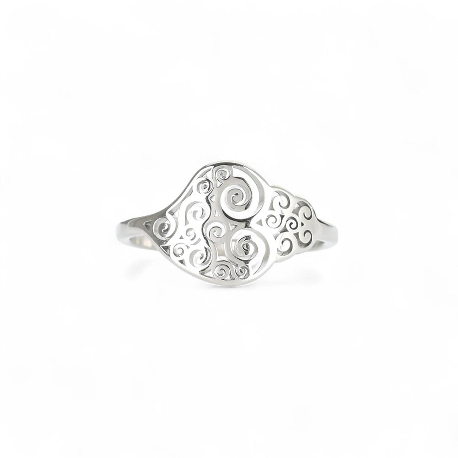 Bague Aria acier coração de viana