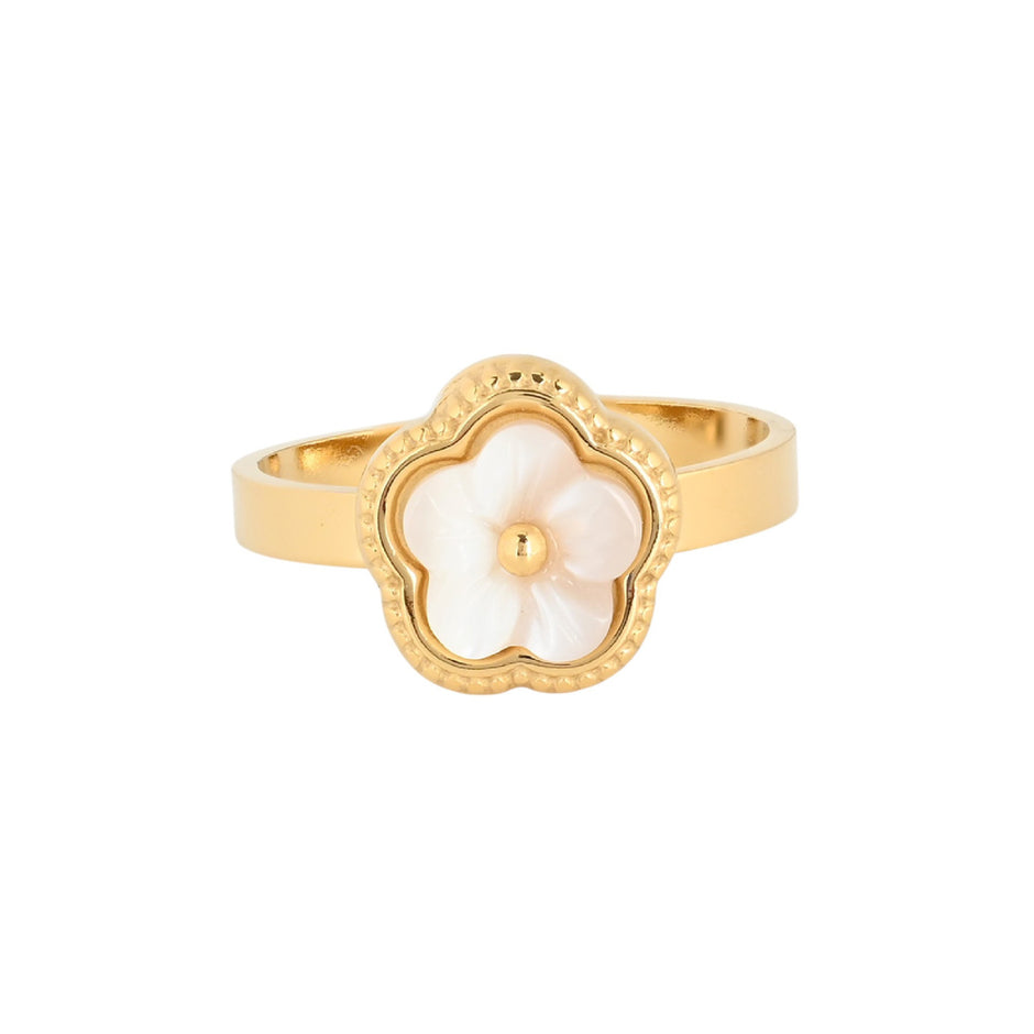 Bague alba réglable en acier fleur R1414_3