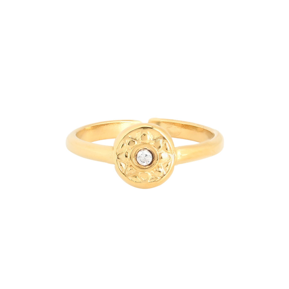 Bague alba réglable acier rond et brillant R1490