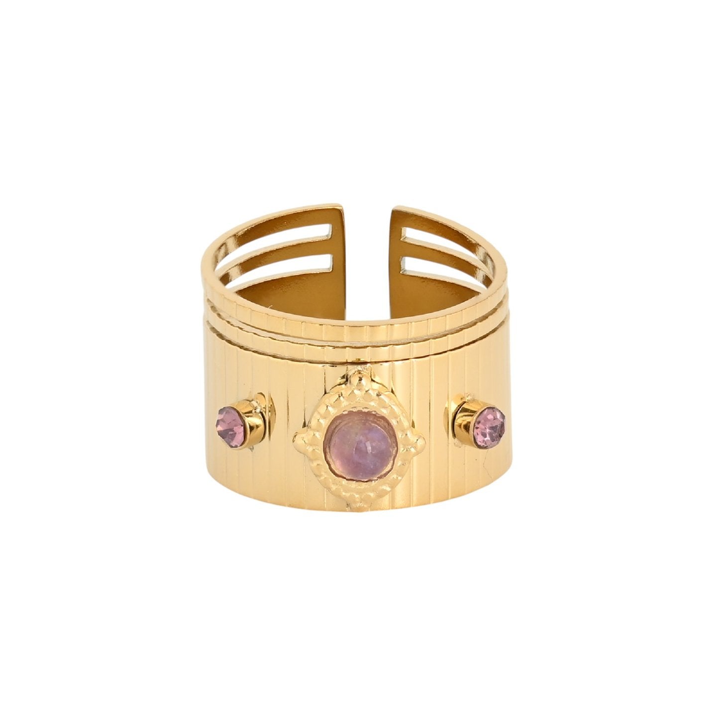 Bague Esmée réglable acier large