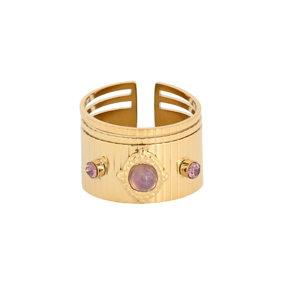 Bague Esmée réglable acier large